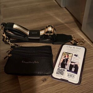 The Girls Black and Gold Clip & Go Holder